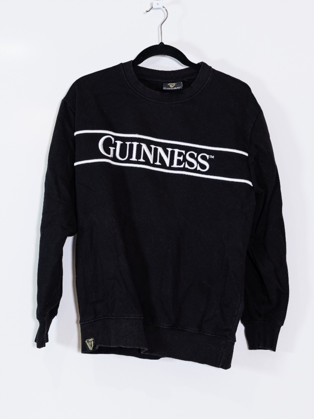 Guinness Dublin Ireland Logo Graphic Embroidered Cotton Fleece Lined Sweatshirt